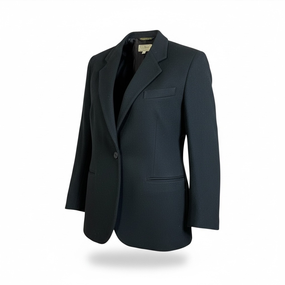 LLbean women’s Classic Black Women's Blazer wool cashmere blend